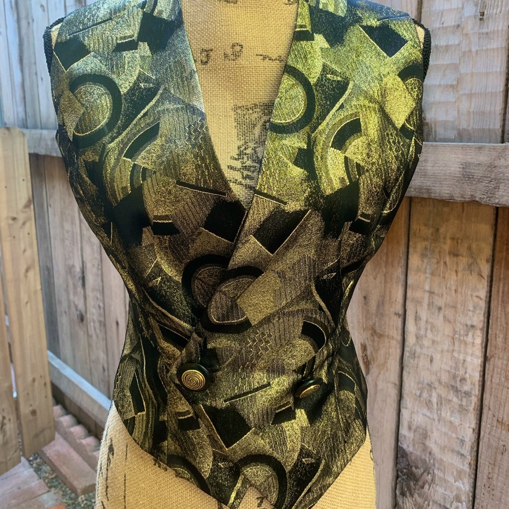 VINTAGE Metallic Gold Thread Vest